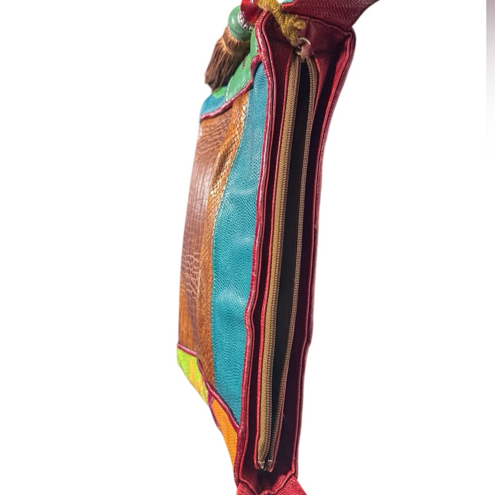 Sharif Multicolor Leather Patchwork Shoulder Purse - image 3